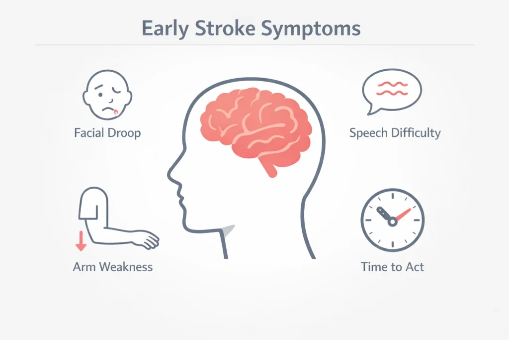 أعراض السكتة الدماغية المبكرة وأهمية التدخل السريع